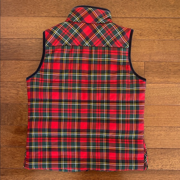 J. Crew Red and Navy Plaid Quilted Vest - Picture 4 of 5